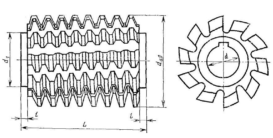 Фрезы червячные чертеж